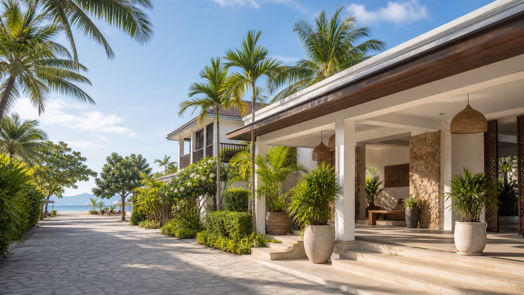 AI-assisted generic resort arrival illustration for a Phuket hotel guide